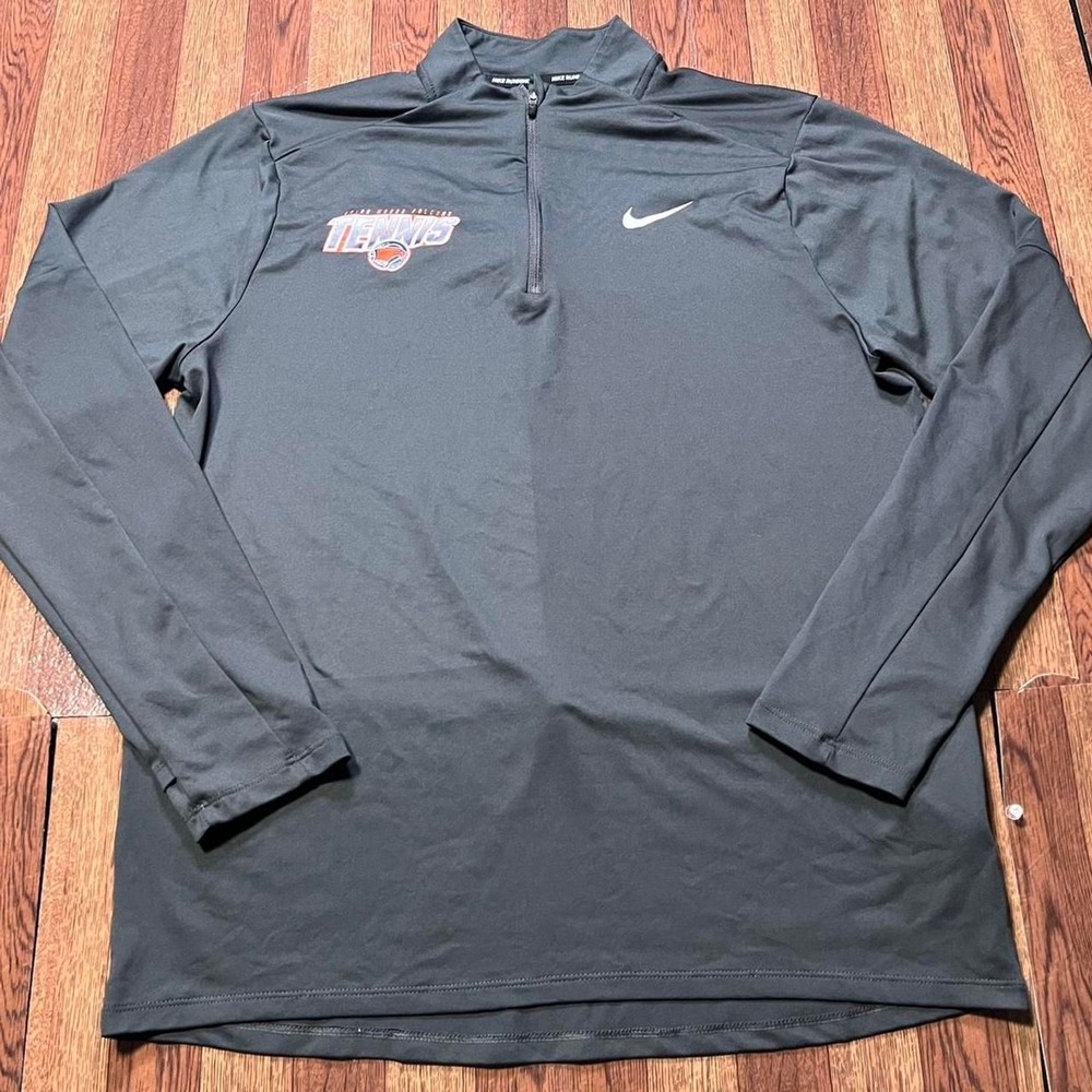 Nike‎ Running Grey Briar Woods Falcons Dri-Fit Retro Quarter Sweatshirt Large